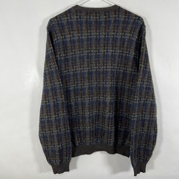 Lenor Romano 100% Merino Wool Crewneck Sweater Mens Size Medium Geometric Knit - Picture 8 of 10